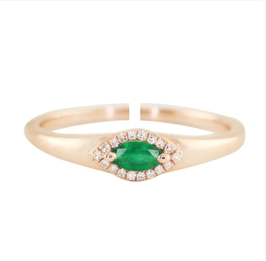 Кольца для пальцев с открытой регулировкой золотого цвета, красные, зеленые, синие Женские кольца для сглаза Изображение 0